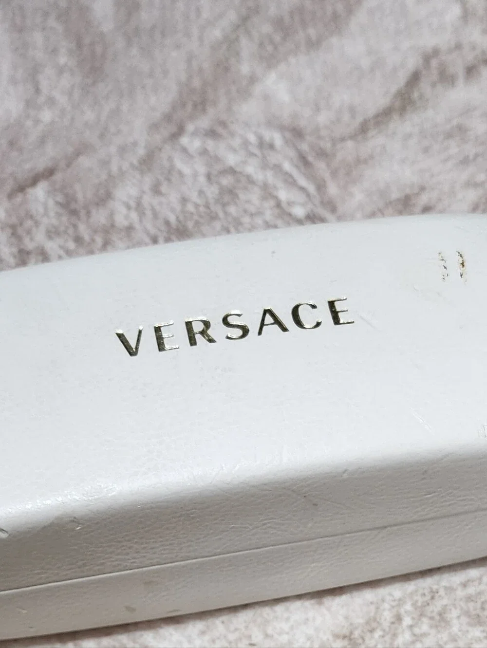 Versace Vintage 80s White and Gold Sunglasses Case